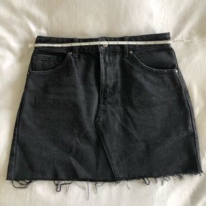 EUC FOREVER 21 Washed Black High-waist Denim Skirt